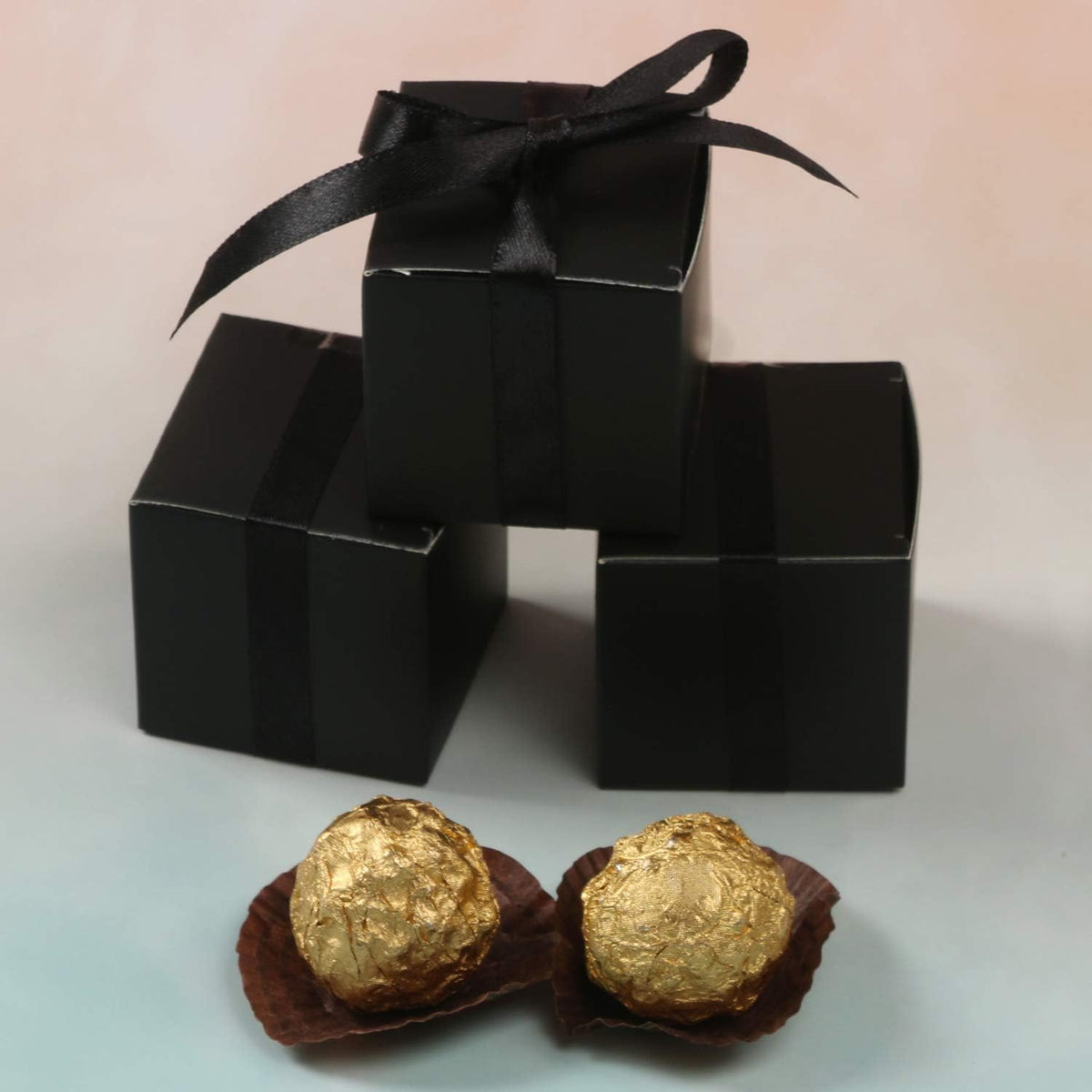 COTOPHER 100pcs Small Gift Boxes, Favor Boxes 2x2x2 inches Paper Gift Boxes with Ribbons Candy Box