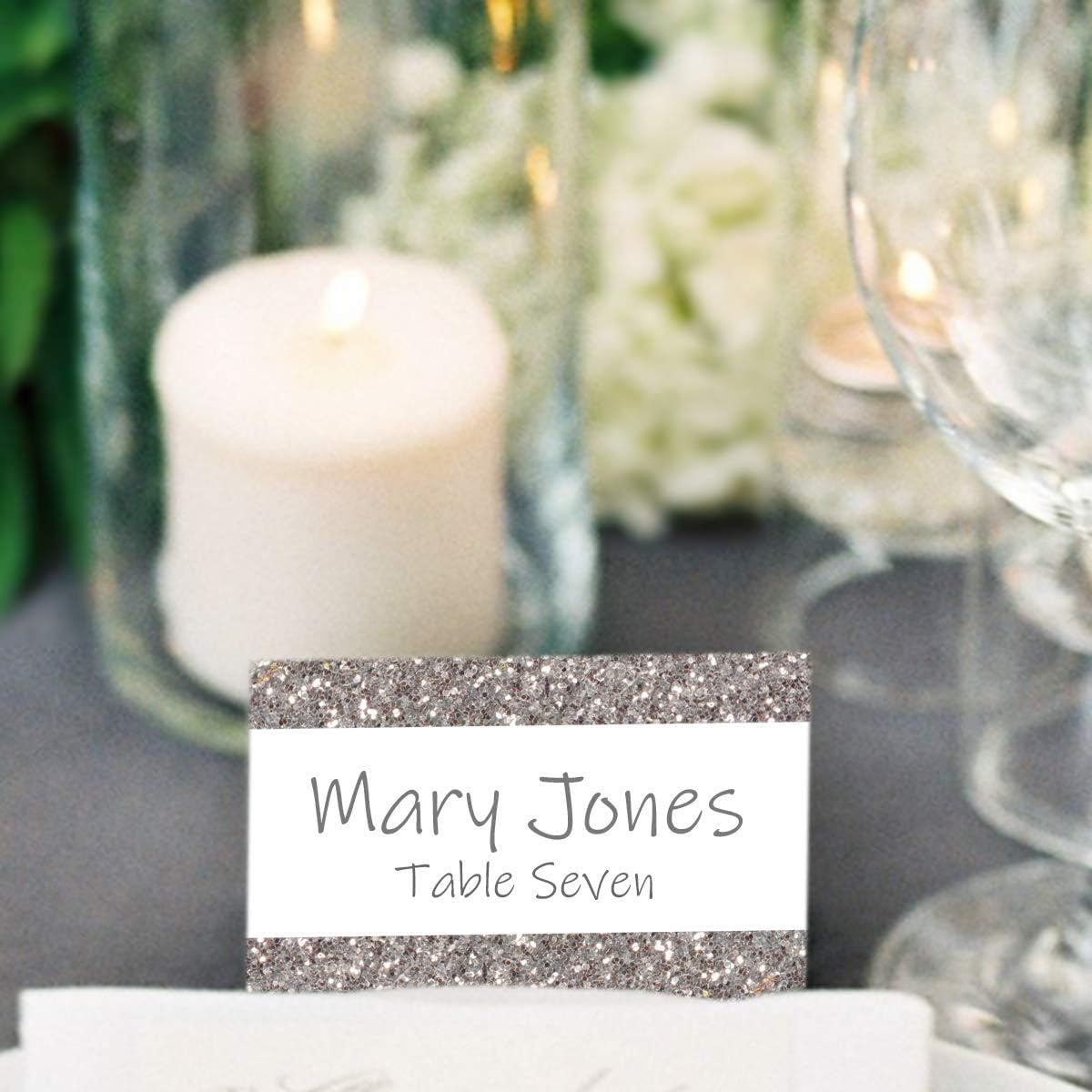 Hamilco Blank Tent Name Place Table Cards 3 1/2" x 2" Folded Card Stock - White Cardstock Paper