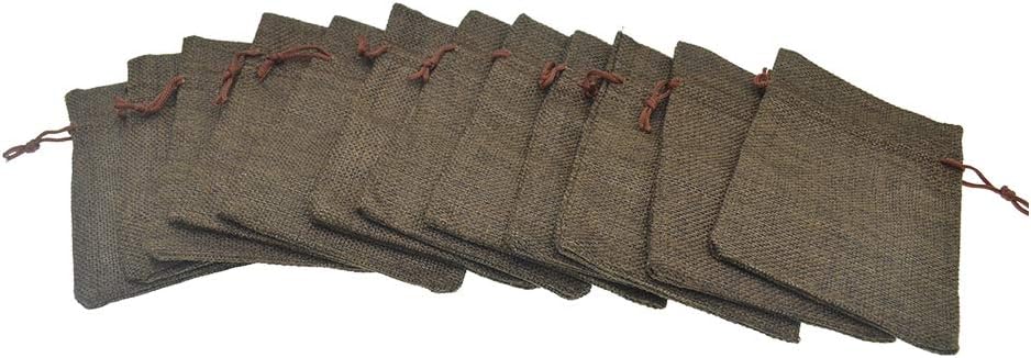 20pcs Burlap Drawstring Gift Bags, Natural Linen Jewelry Pouch for Valentine's Day, Wedding Party