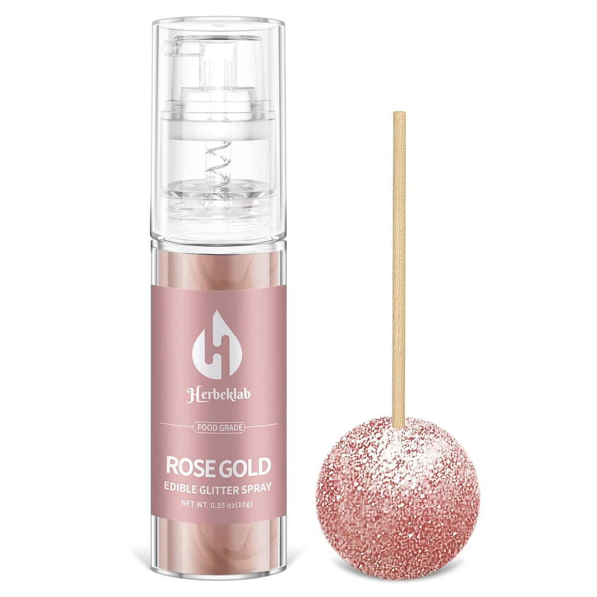 Rose Gold Edible Glitter Spray 10g Herbeklab Edible Rose Gold Glitter for Cakes Food Grade Drink