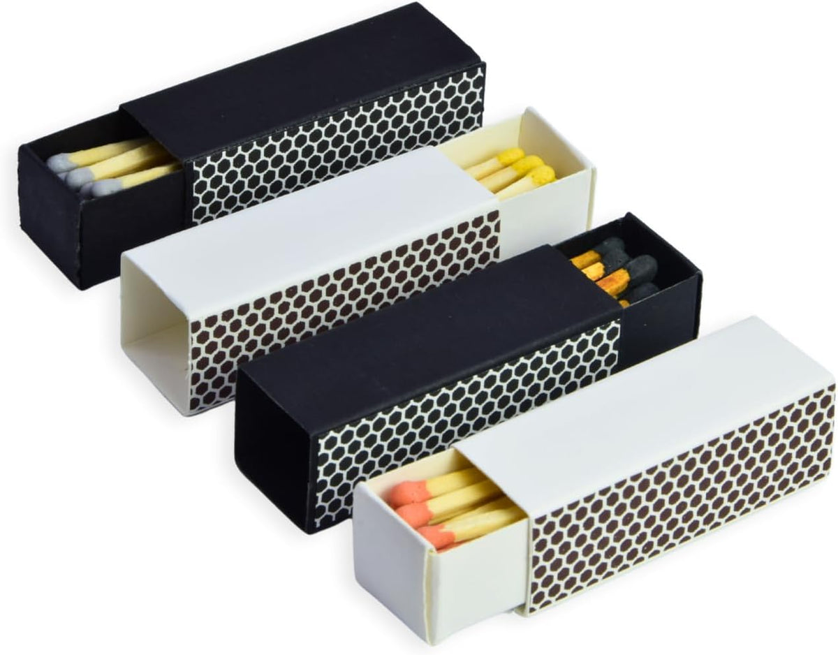 Chandler Studio 10 Boxes - Wooden Matchsticks in a Blank Matchbox with White/Black Matchboxes