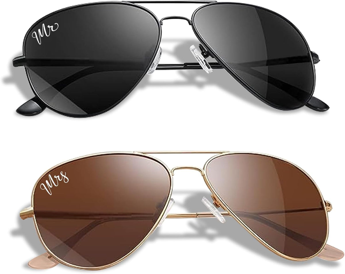 Bride and Groom Polarized Sunglasses for Wedding – UV400 Protection, Lightweight & Stylish Couple