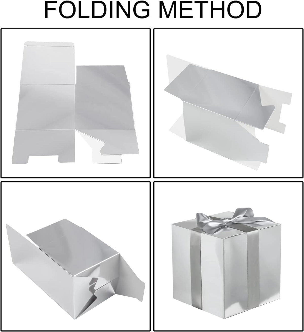 COTOPHER Small Gift Boxes 25 Pack 5x5x5 inches Silver Gift Boxes with Lids for Gifts, Crafting