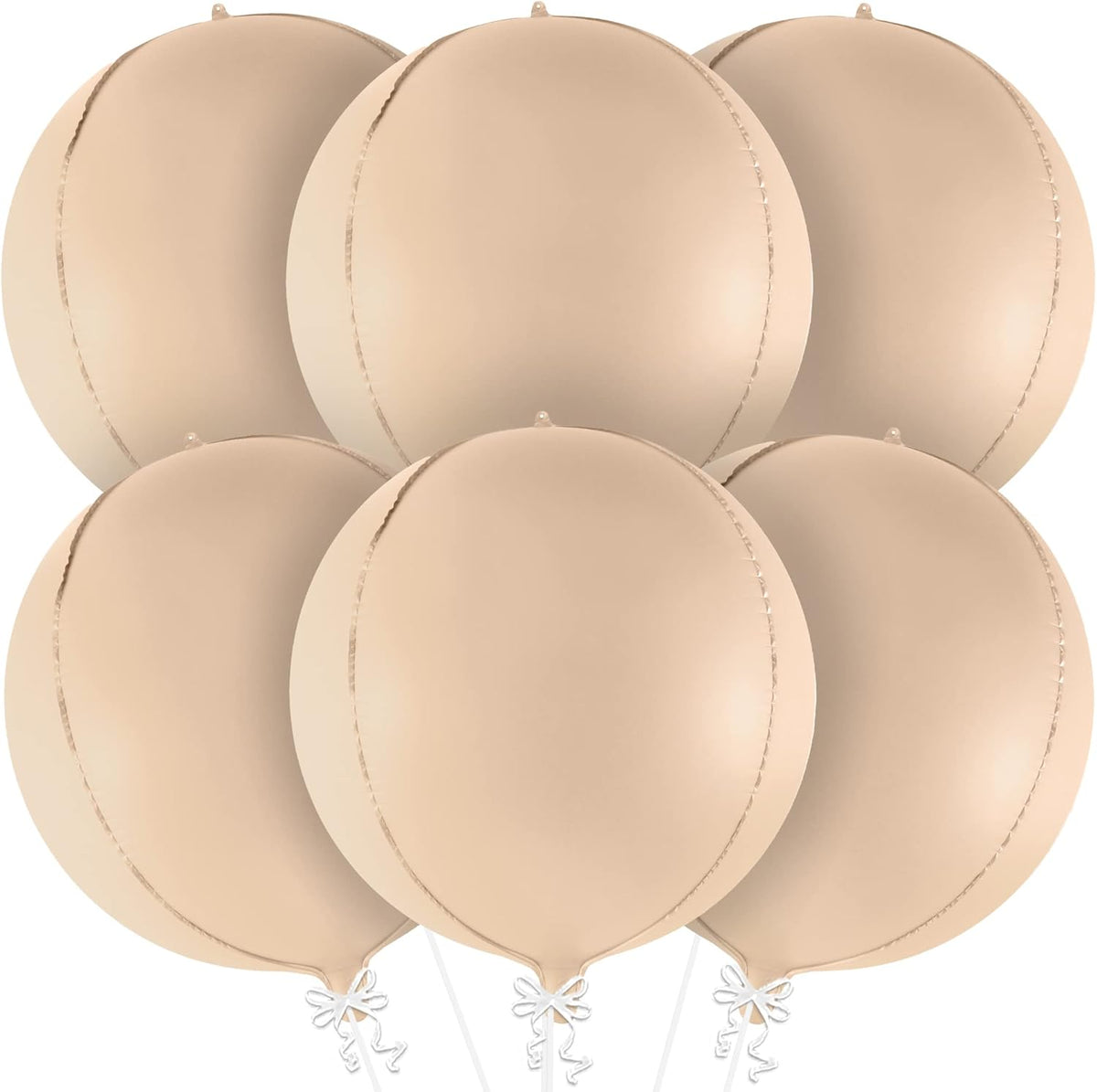 KatchOn, Big 22 Inch Beige Balloons Set - Pack of 6, Cream Balloons | Boho Balloon, Lace Balloon