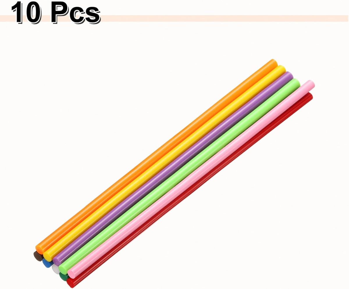 HARFINGTON 10pcs Hot Glue Sticks 0.28" Dia x 9.84" Long EVA Mini Hot Melt Adhesive Glue Stick for