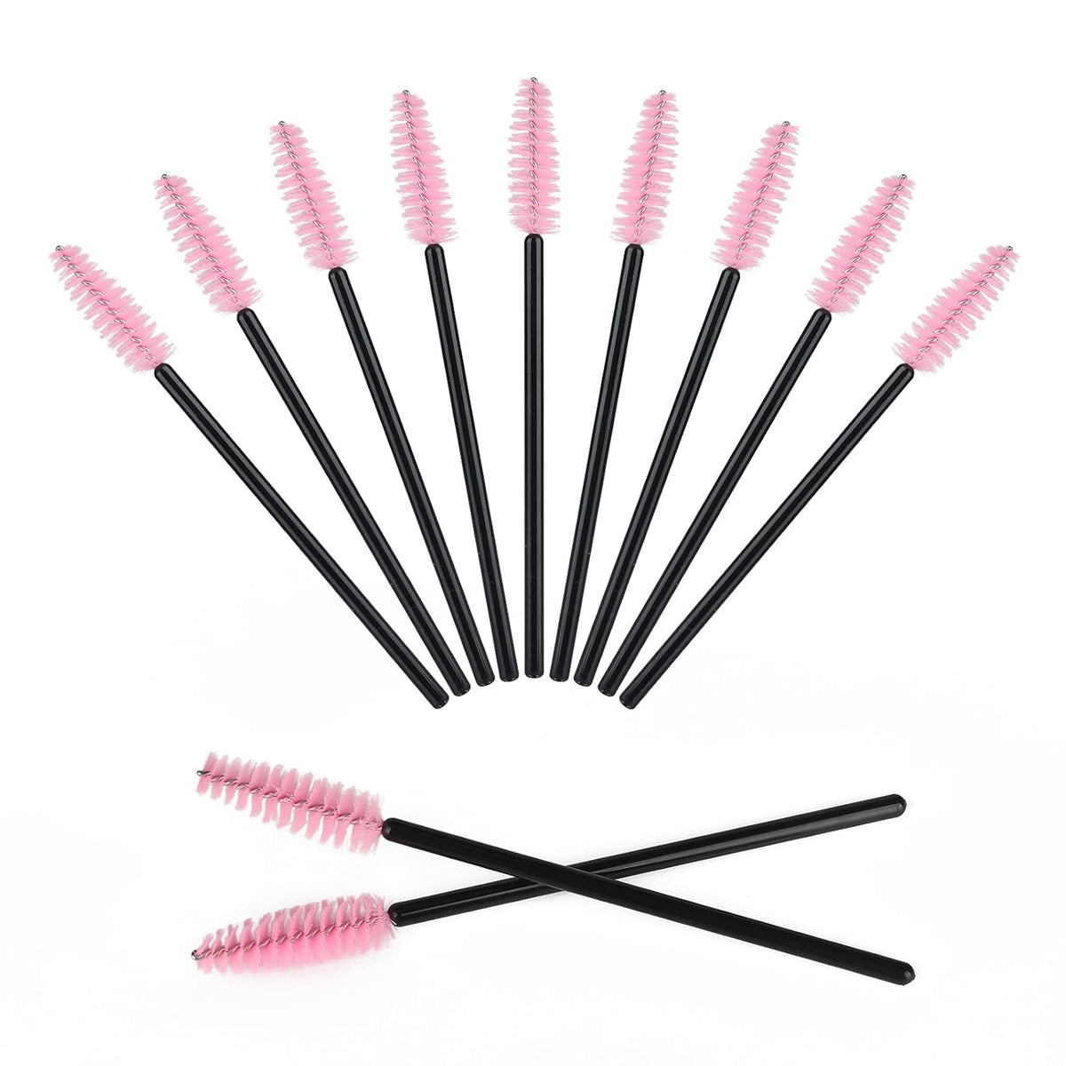 G2PLUS 100PCS Disposable Eyelash Brushes, Adjustable Mascara Wands Makeup Applicator, Lash Spoolies
