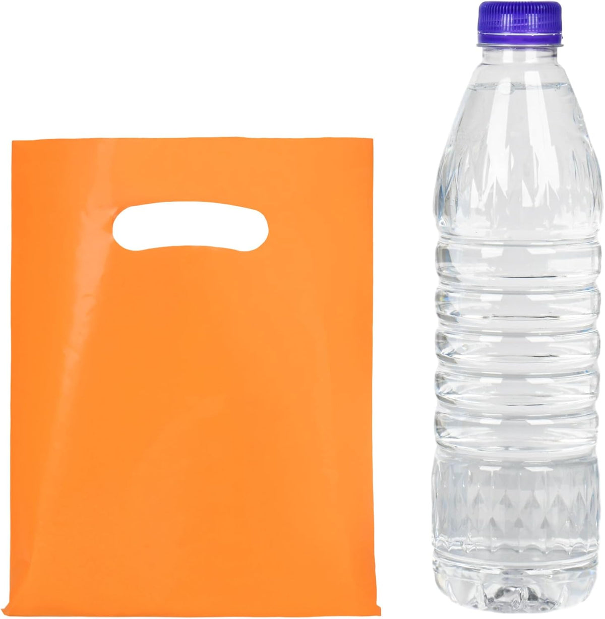 Orange 100 PCS Small Gift Bags, 6"x8" Goodie Party Favor Bags with Handle, Treat Retail Pouches for