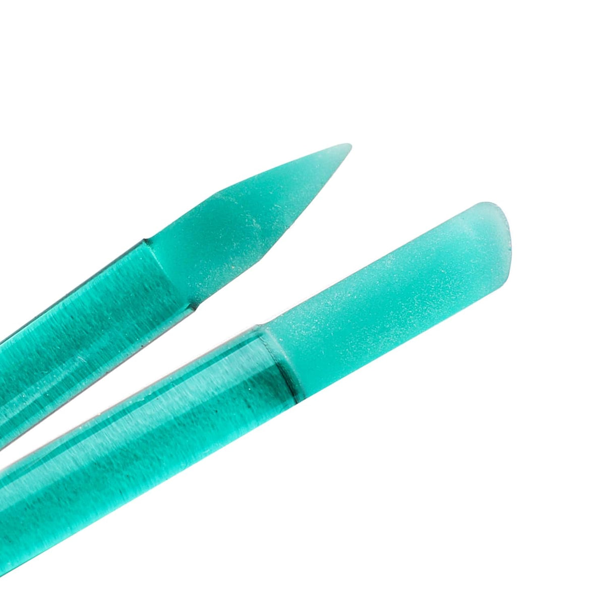 Bona Fide Beauty Glass Cuticle Pusher - 1pc Green Manicure Stick with Case, Dual-Ended Cuticle