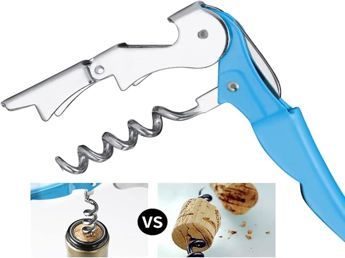 Professional Waiter Corkscrew Wine Openers Set, Heavy Duty Stainless Steel Hinges Wine Key for