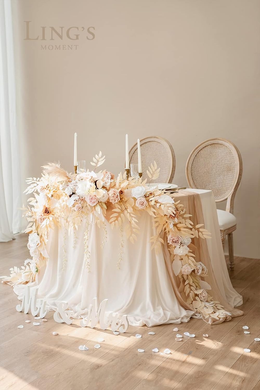 Ling's Moment 9FT Flower Garland for Backdrop Decorations - Wedding Arch Flowers, Eucalyptus &