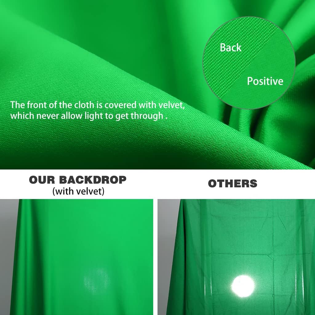 10X12ft Green Screen Backdrop for Photography, LCUIRC Chromakey Polyester Collapsible Greenscreen