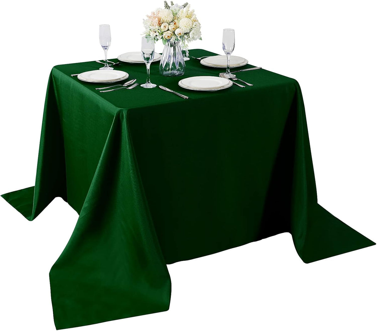 Cupuamon Square Tablecloth 90x90 inch Washable Polyester Fabric Table Cloth for Wedding Party