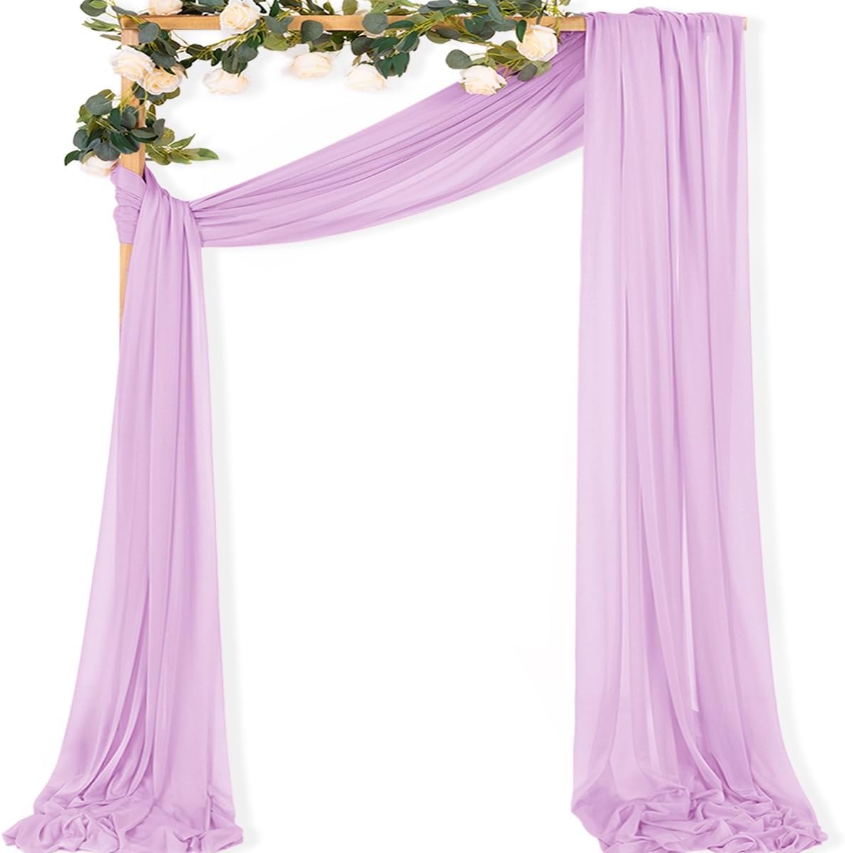 MLMC Lilac Purple Wedding Arch Draping Fabric 1 Panel 29" x 20 FT Extra Long Lavender Gauze Drapes
