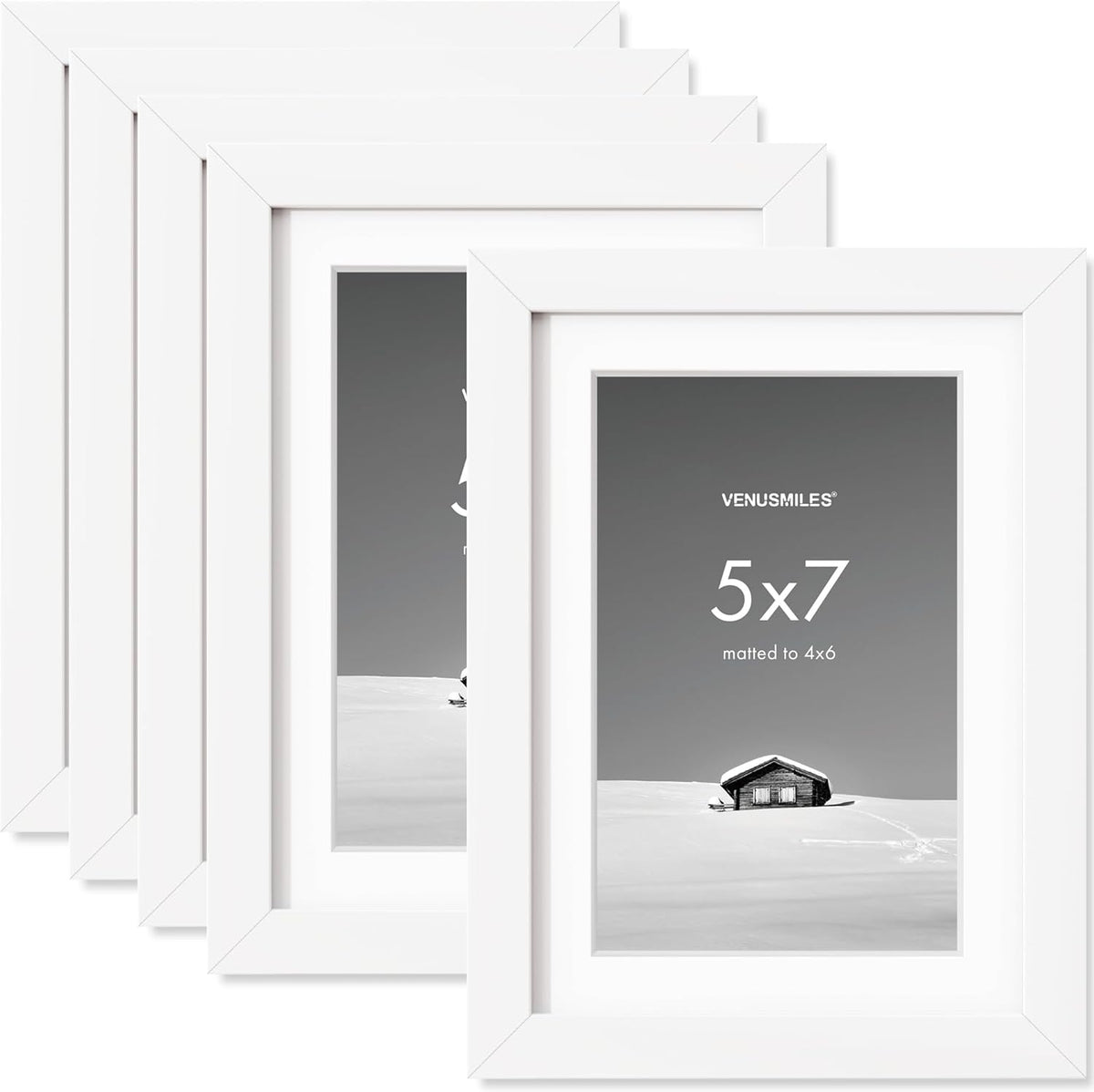 5x7 inch Picture Frame, 5x7 Photo Frames with 4x6 Removable Mat - High Definition Plexiglass