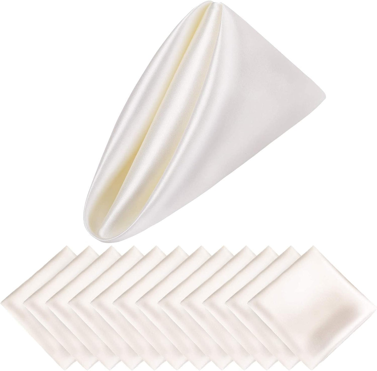 Aneco 12 Pieces Satin Napkin Square 20 x 20 Inches Dinner Napkins Weddings Party Napkin Soft Table