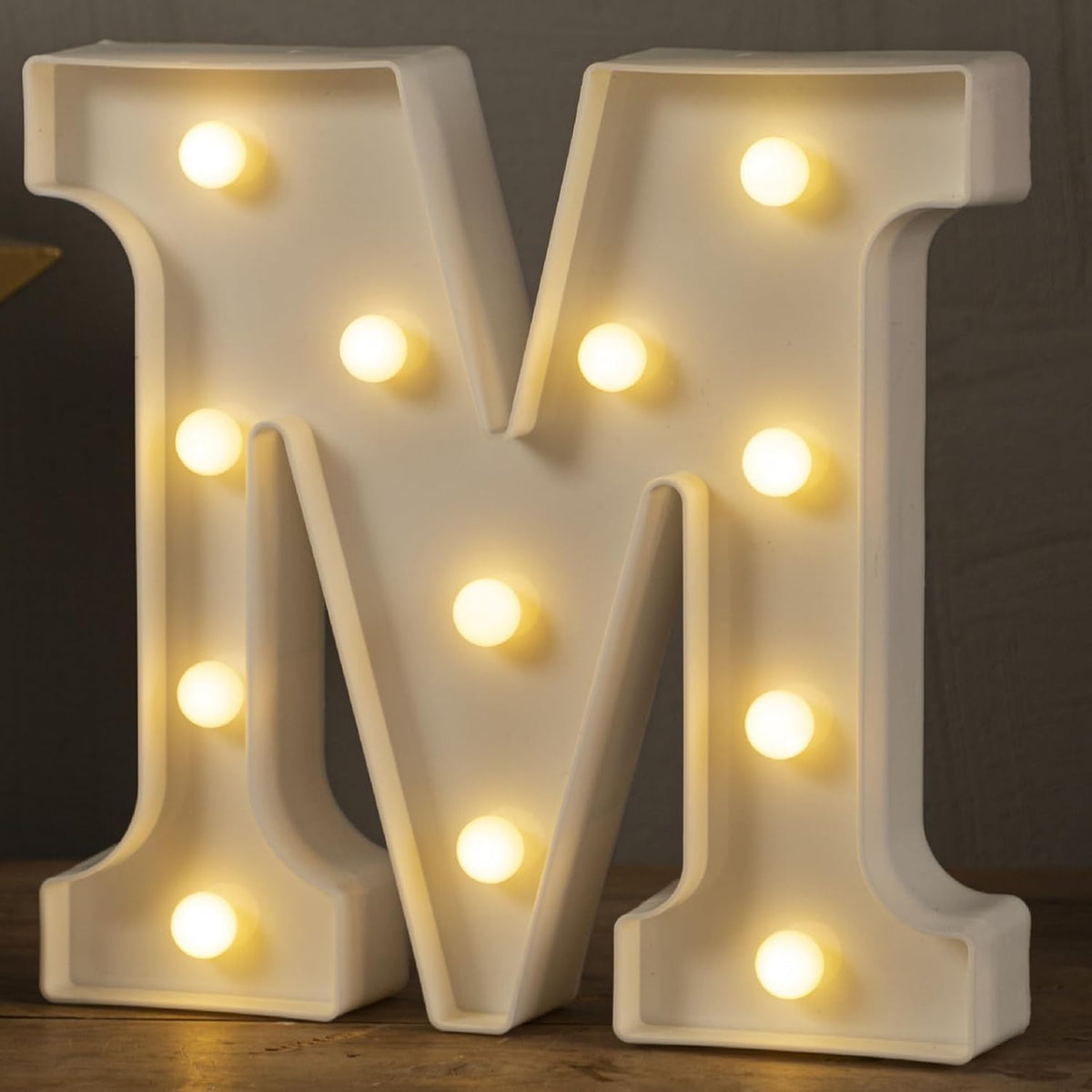 LED Marquee Letters Lights Sign-M, HXWEIYE Led Letters Lights 26 Alphabet, Light Up Number 0-9