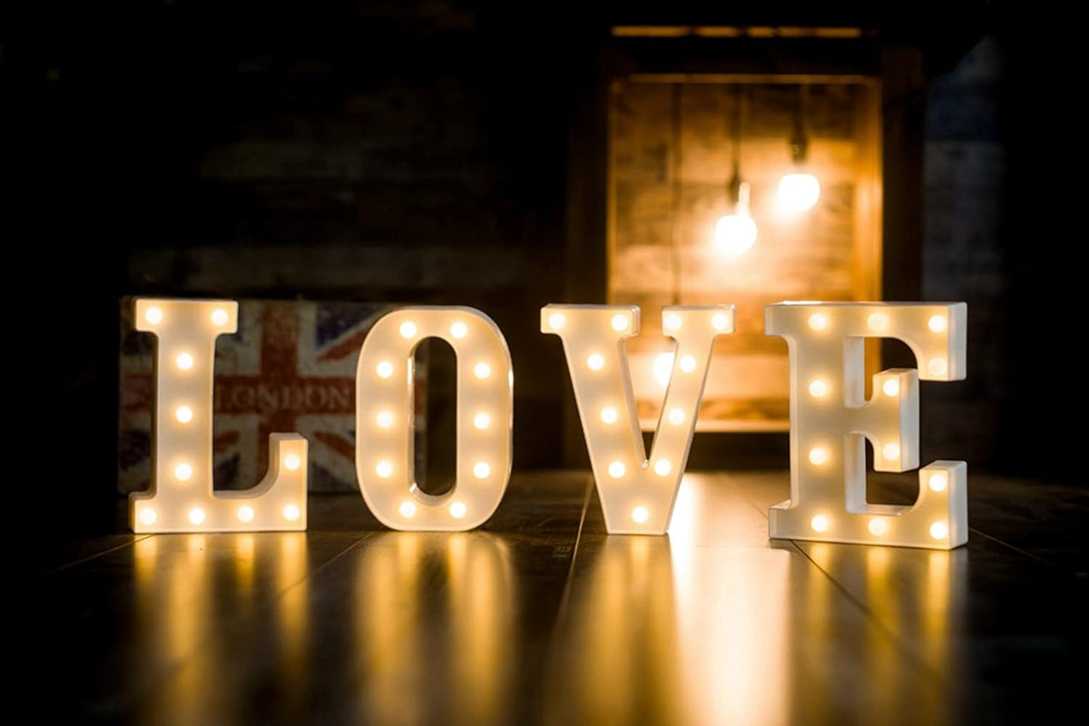 Foaky LED Letter Lights Sign Marquee Light Up Letters Sign for Night Light Wedding/Birthday Party