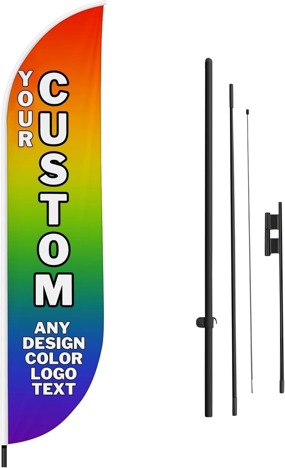 Custom Feather Flag(11.5Feetx2.5Feet) By Dreamcontroller For Business Outside With Optional Add-On
