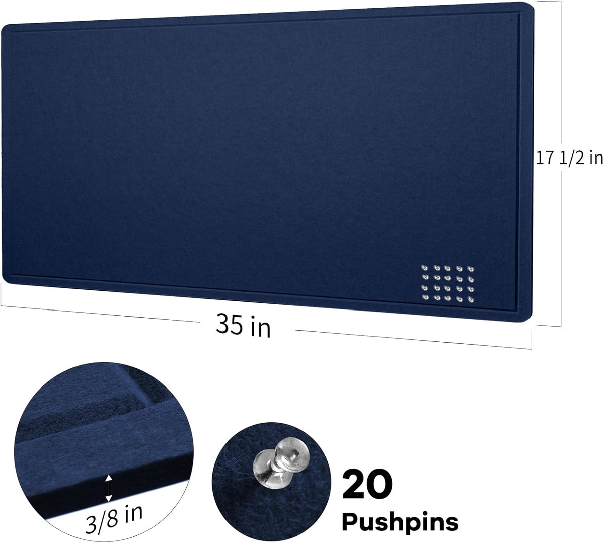 Bulletin Board, 35 x 17 1/2 inches Felt Board - Decorative Pin Board, Cork Board Alternative for