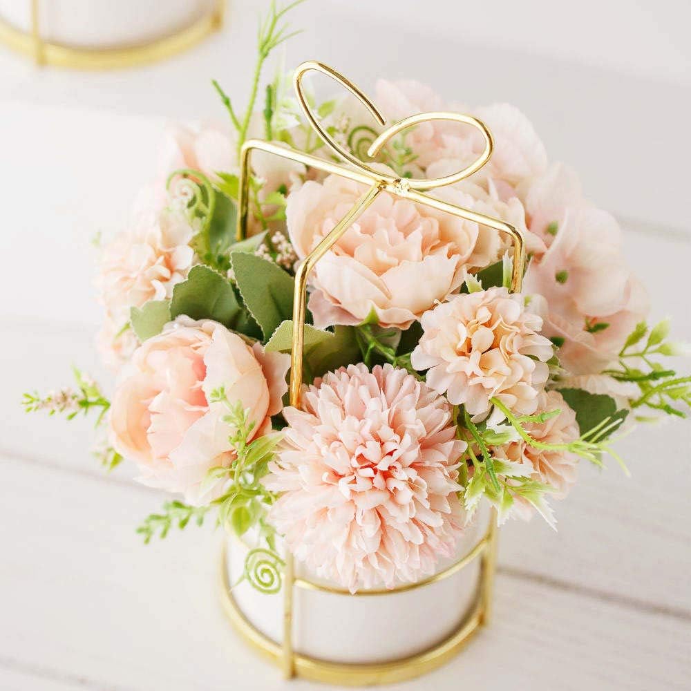 KIRIFLY Fake Artificial Flowers in Vase Faux Peony Silk Hydrangea Flower Centerpieces Décor for