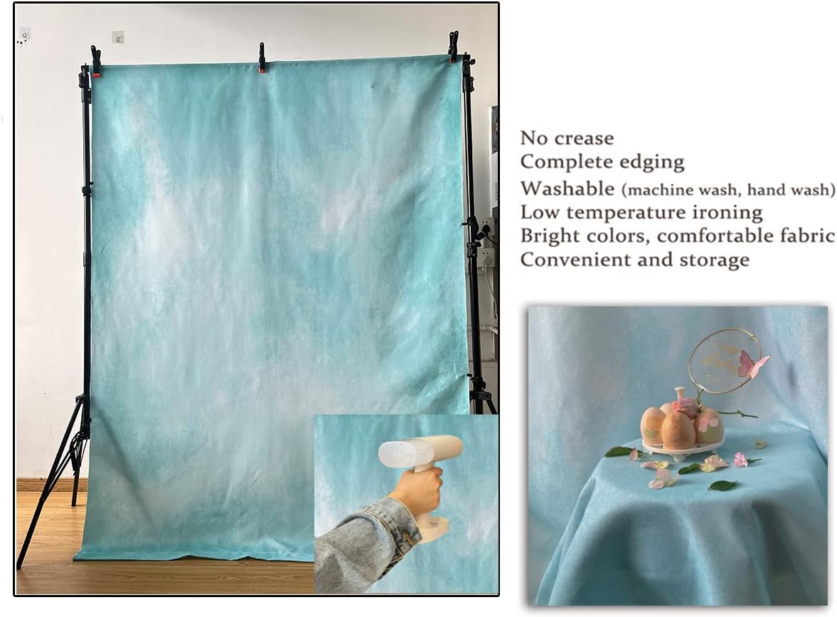 6x9ft Aqua Abstract Solid Photography Backdrops Gradient Portrait Photo Booth Background for