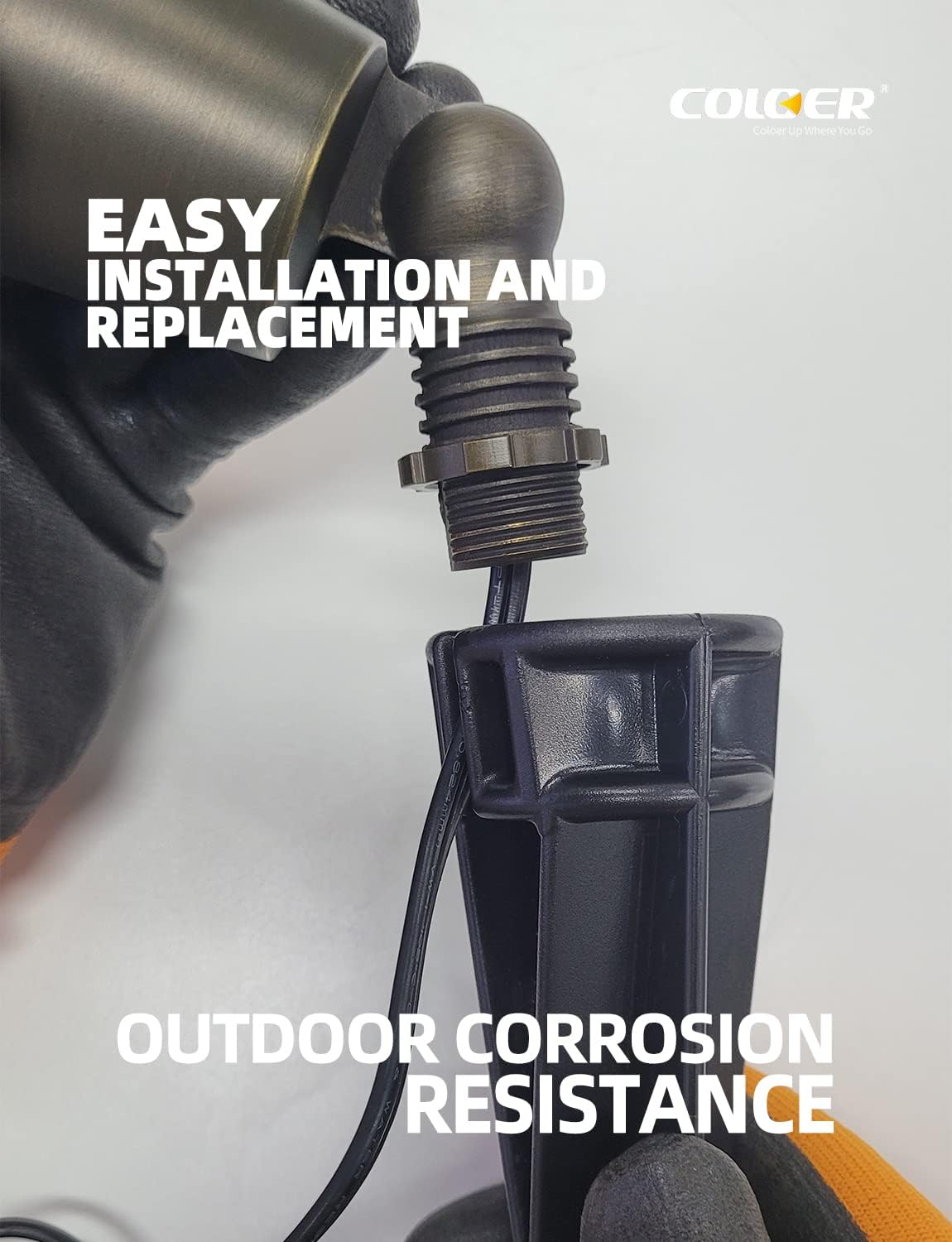 COLOER Landscape Lights 8 Inch In-Ground Stake Spikes Replacement 1/2" NPS Thread with Side Wire