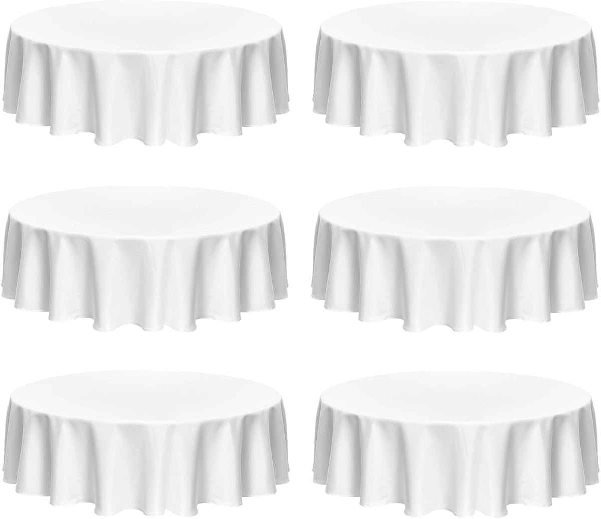 Fitable Faux Linen Round Tablecloths 90 Inch, 6 Pack - Fabric Textured Table Clothes for Round