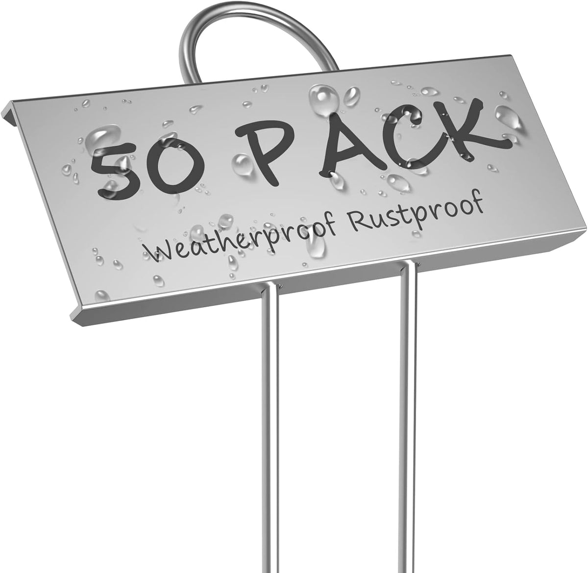 50-Pack Metal Plant Labels Weatherproof Garden Markers,Height 10.6'', Label Area 3.5''X 1.2''