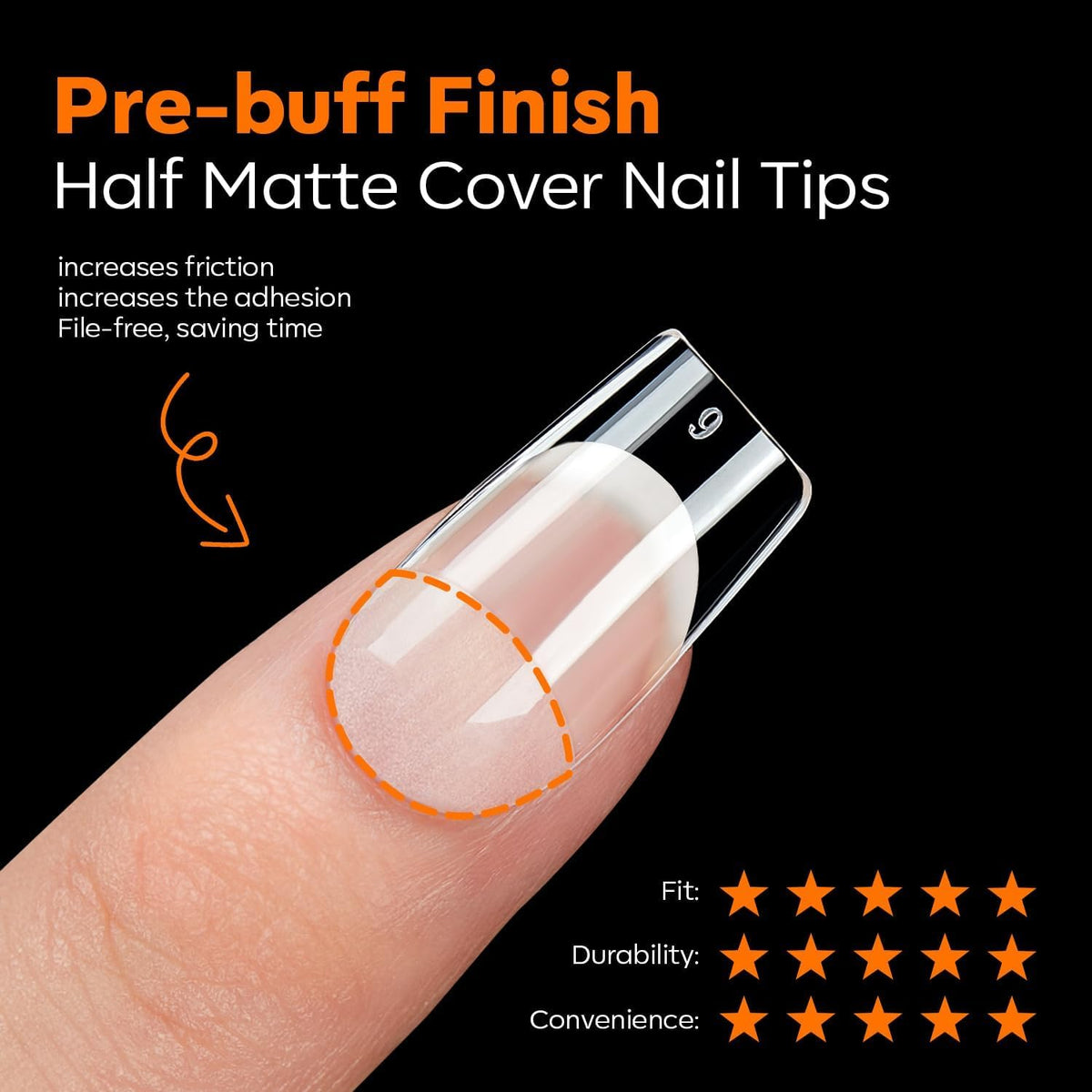 modelones Short Square Nail Tips, Pre-shaped Soft Gel Tips Fake Nails False Acrylic Clear Full
