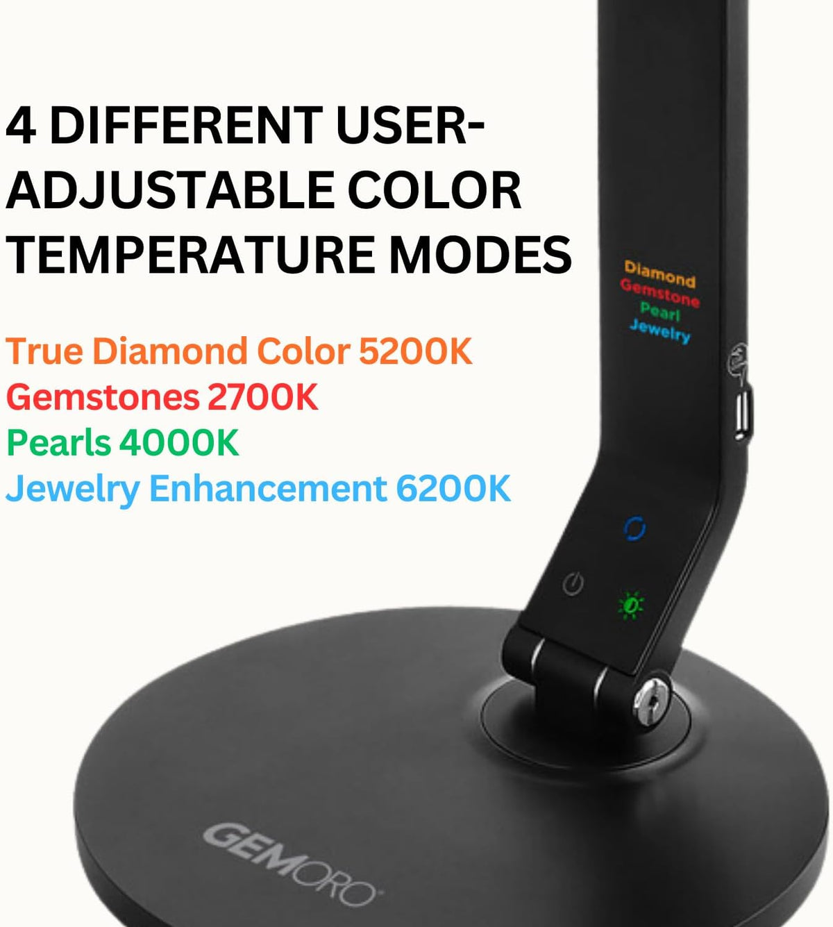 GemOro Horizon 2 LED Light | Adjustable Inspection Lamp for Diamonds Gemstones Pearls Jewelry |