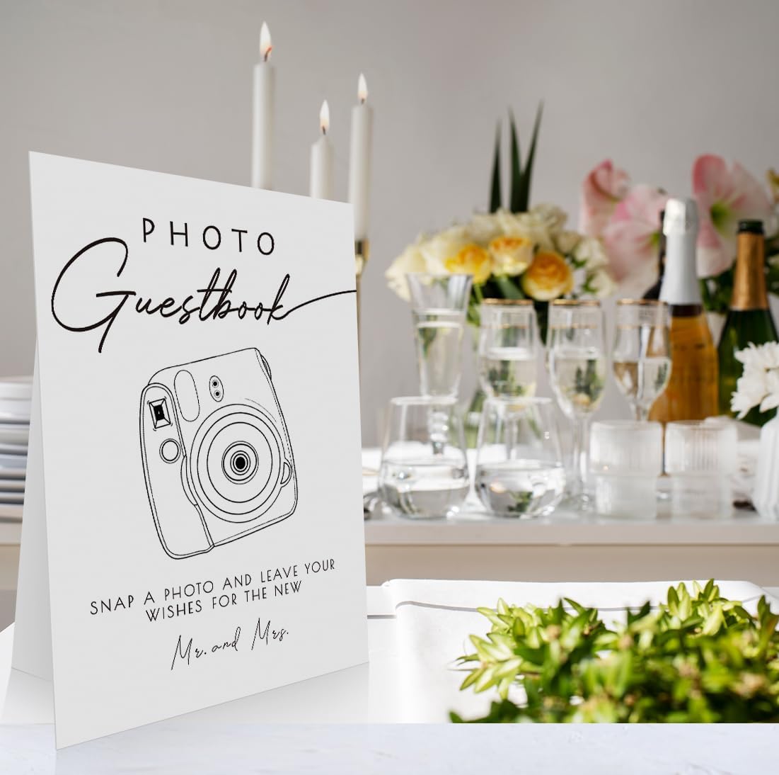 Wedding Photo Guestbook Sign 8 x 11 Inch, Photo Guest Book Sign, Photo Minimalist Wedding Sign