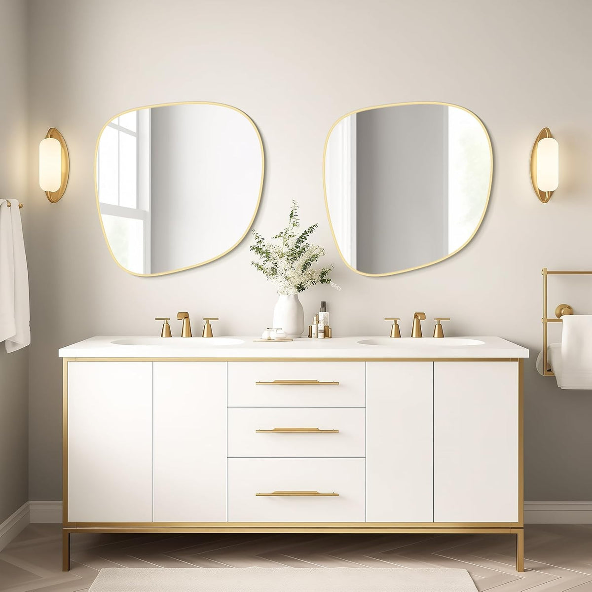 WallBeyond Asymmetrical Mirror, Irregular Wall Mirror, Wall Mirrors Decorative for Bedroom Living