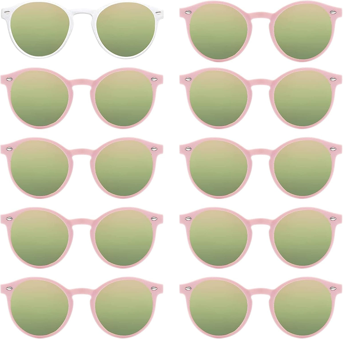 LADY&HOME Bachelorette Party Cat Eye Sunglasses - Bridesmaid & Bridal Shower Supplies, 10pcs Round