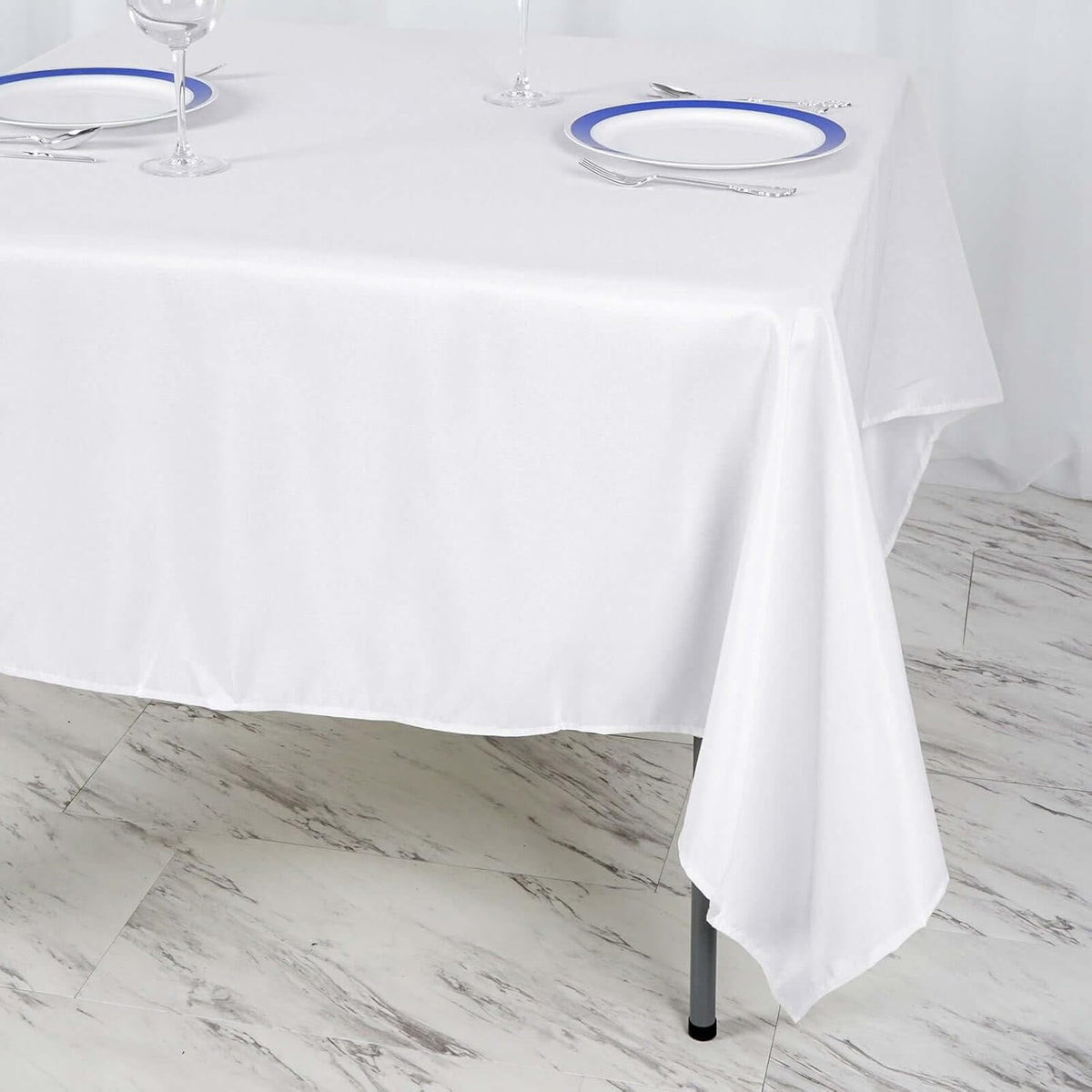 Efavormart Premium Polyester Square Table Overlay 70"x70" White - 220GSM Wrinkle-Resistant Table