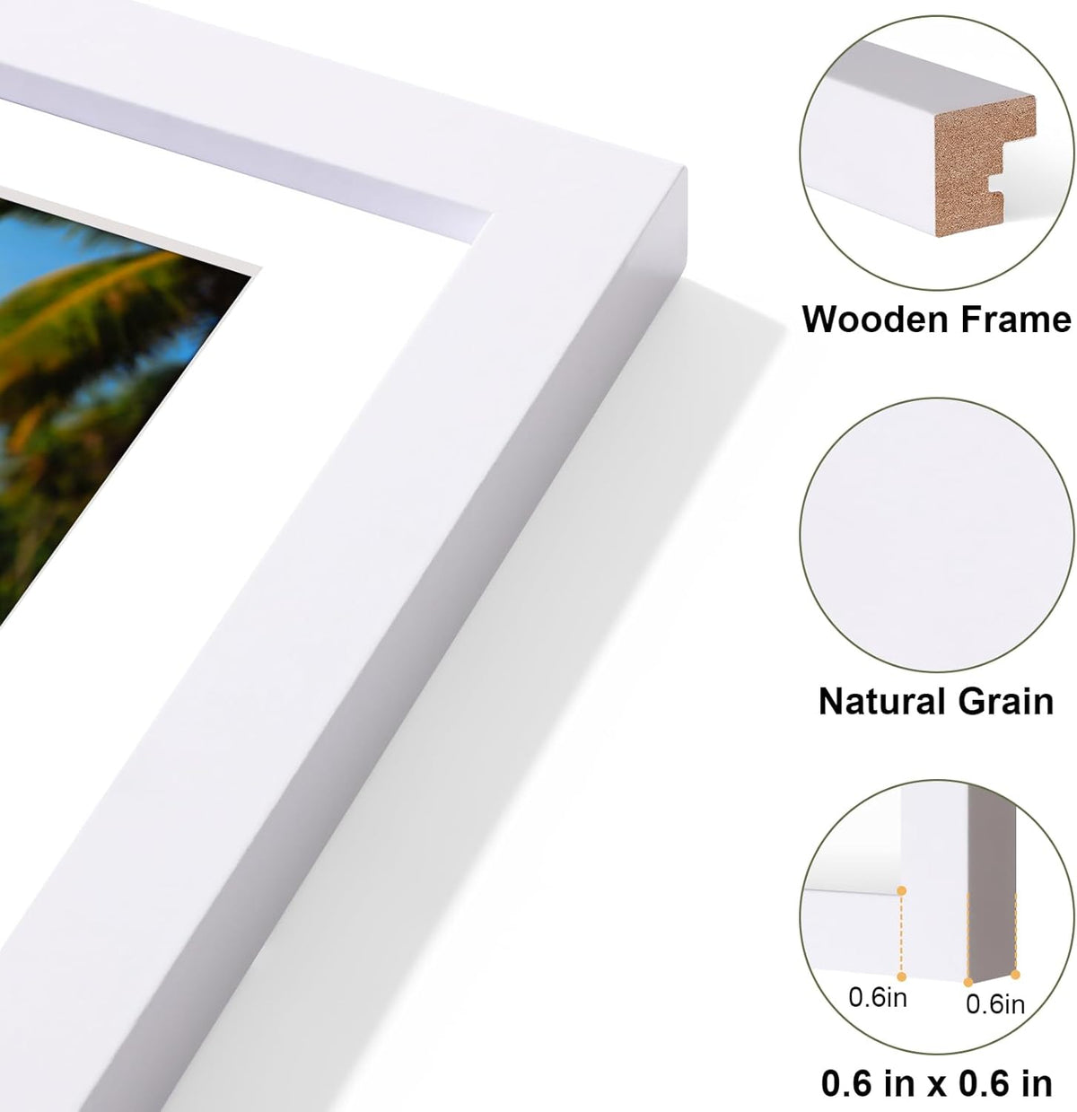 Vittanly 14x20 Collage Picture Frame, Displays 9Pcs 4x6 Pictures with Mat, Picture Frames Collage