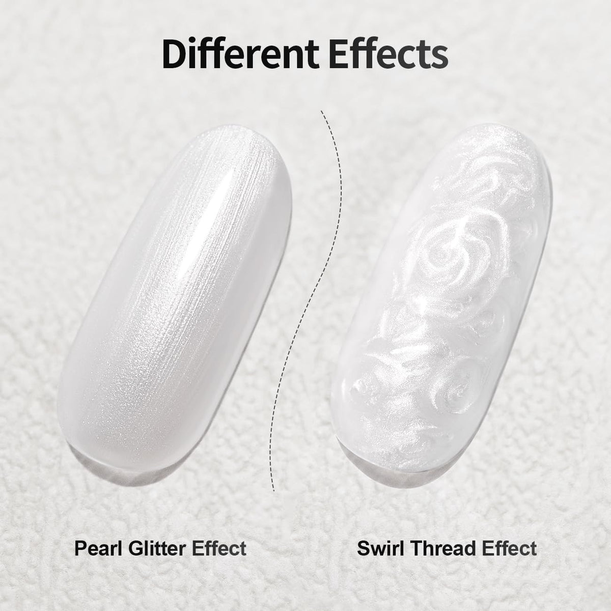 RARJSM Pearl White Gel Liner Nail Art Pearlescent Silver Shell Glitter Swirl Effect Gel Polish 8ml