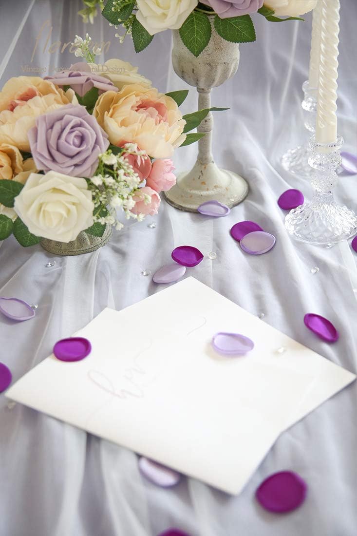 Floroom 300pcs Rose Petals Purple Lilac Fake Faux Silk Flower Petals for Wedding Flower Girl Basket
