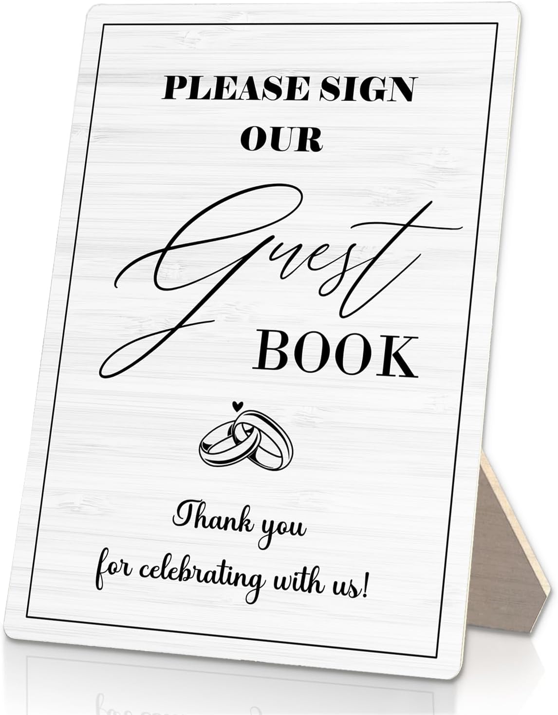 Wedding Guestbook Sign, Guestbook Wooden Sign Stand 5x7inch, Please Sign Our Guest Book Wedding
