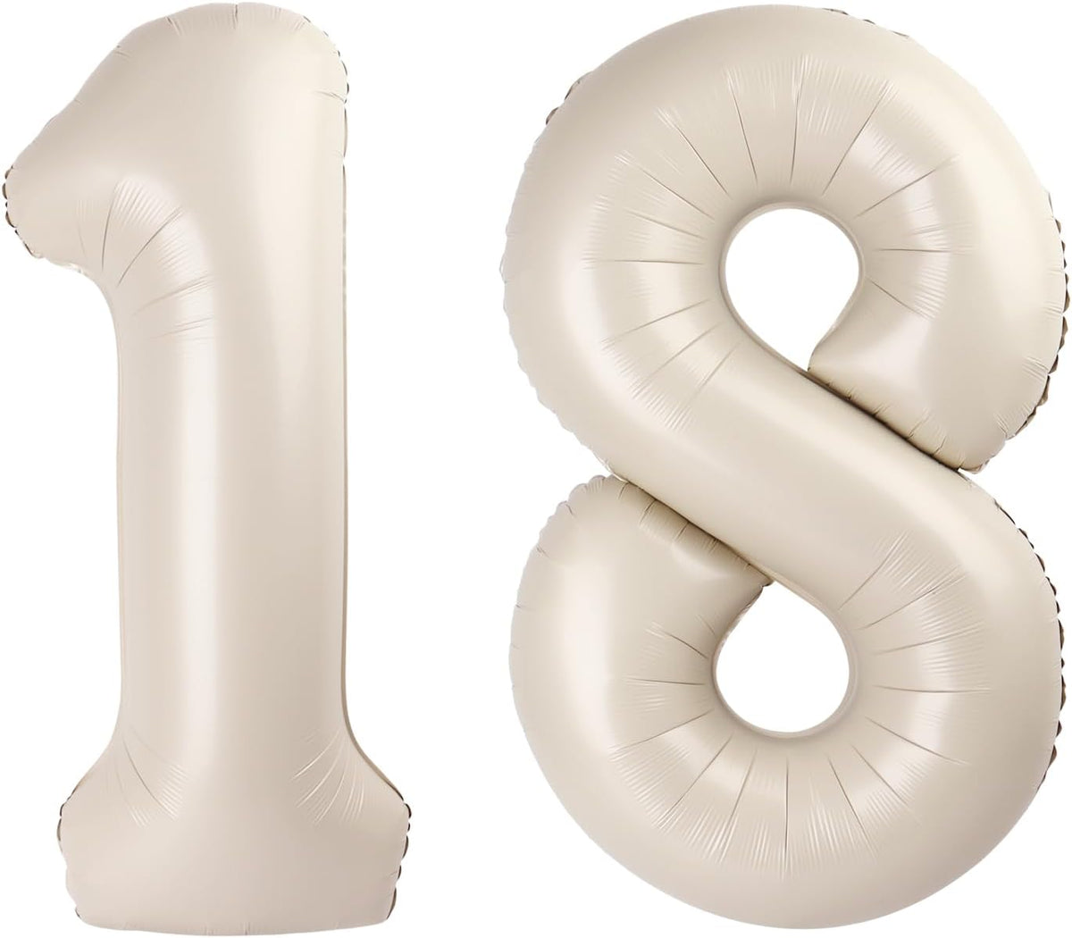 Cream White Foil Number 18 81 Balloon 40 Inch, Helium Mylar Number 18 81 Birthday Balloons, 18th