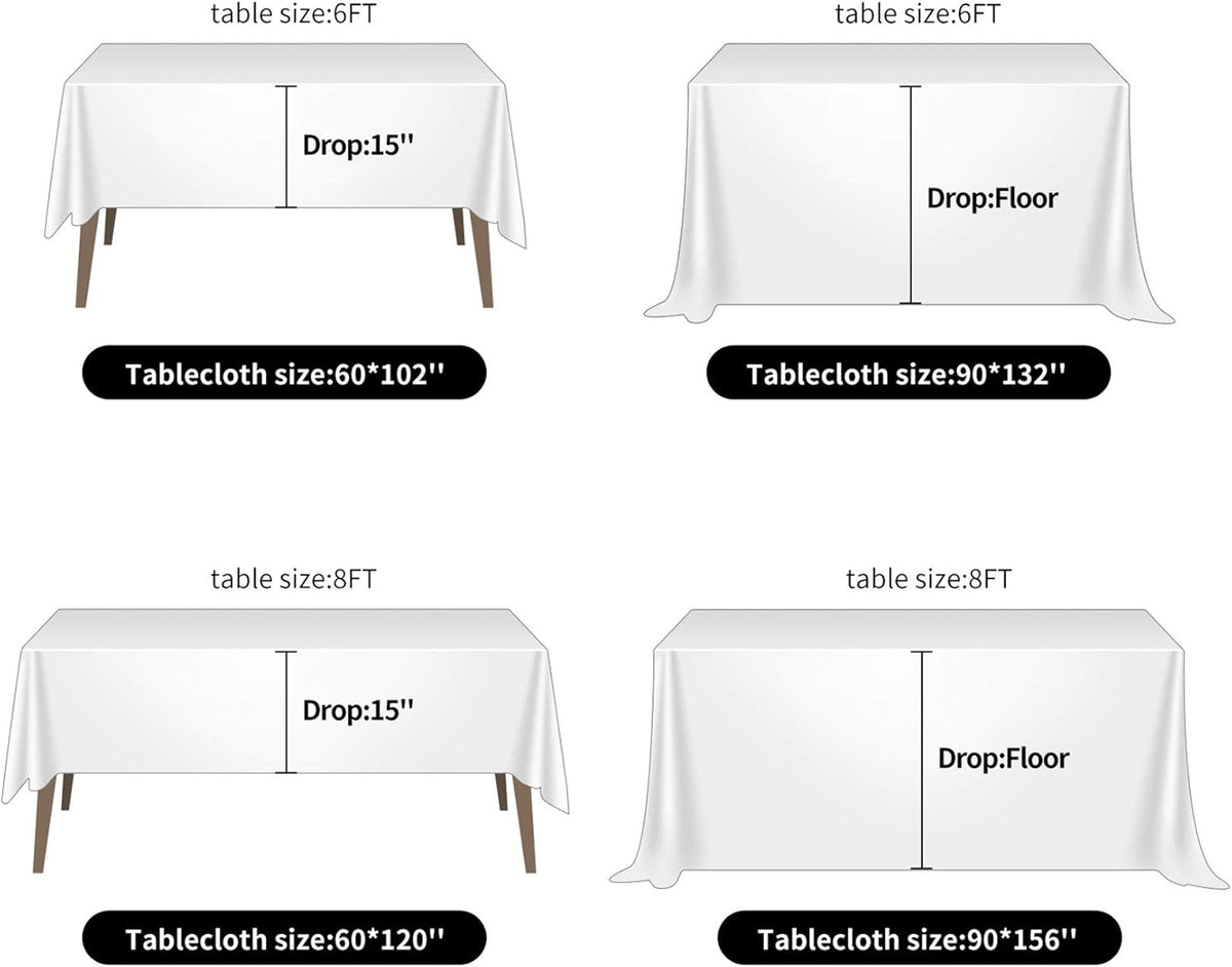 Ascoza 2pack 60x102 Inch Hunter Rectangular Tablecloth 6 Feet Table Cloth in Polyester Fabric for