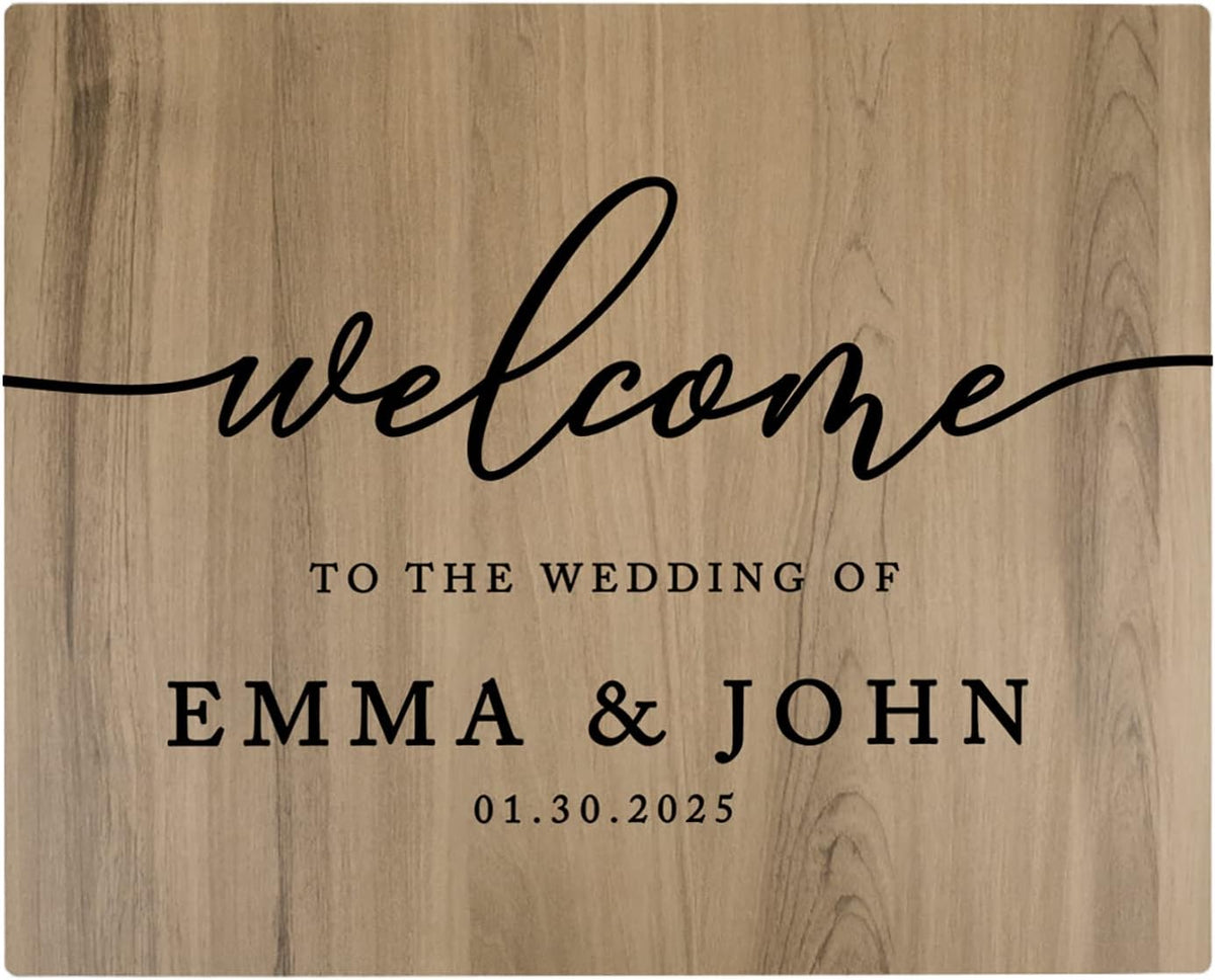 Andaz Press Large Wooden Welcome Sign for Wedding, Rustic Welcome Sign 16" x 20" Custom Names &