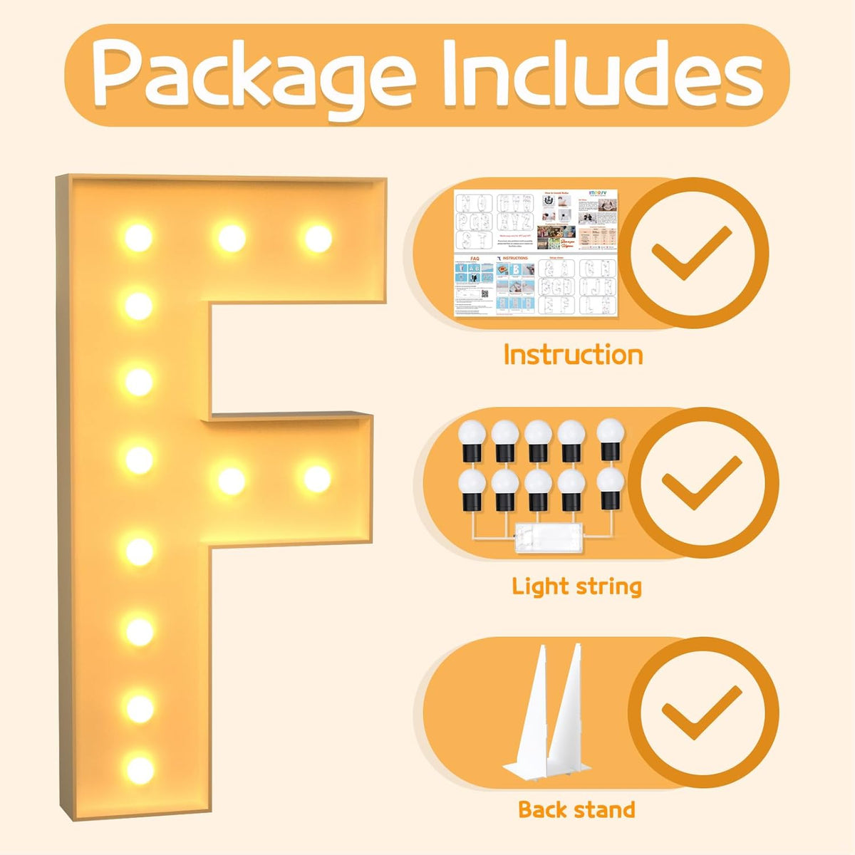 Marquee Letters 4 Feet Tall Large Light Up Letters F Happy Birthday Decorations Marry Me Engagement