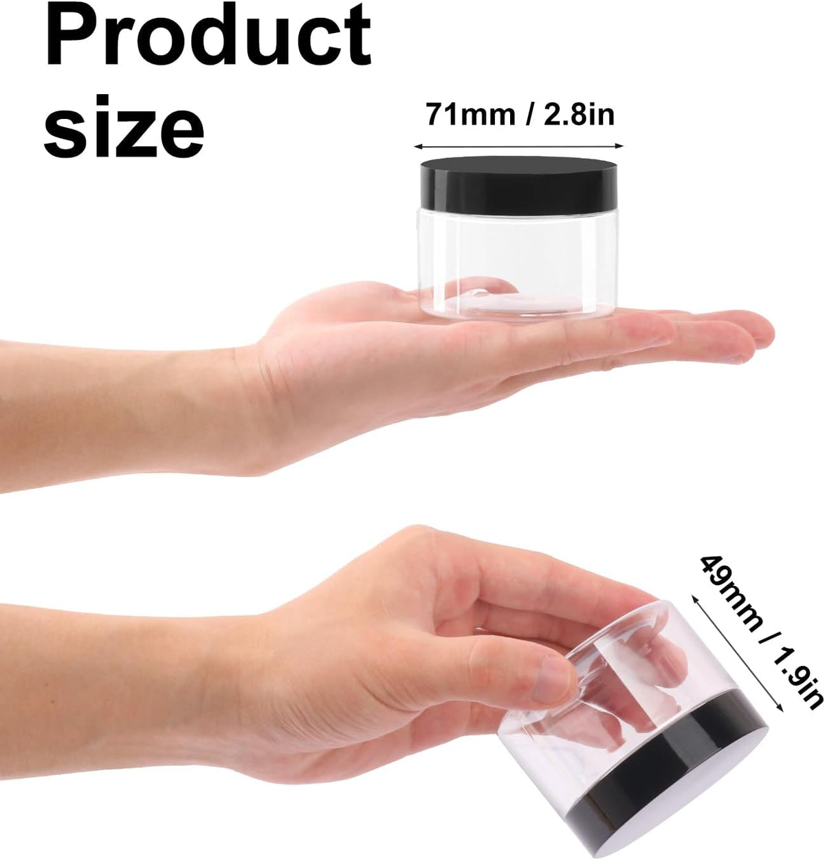 80 Packs 4 OZ Transparent Plastic Jars with black Lids, Body Butter Containers, Cosmetic Containers