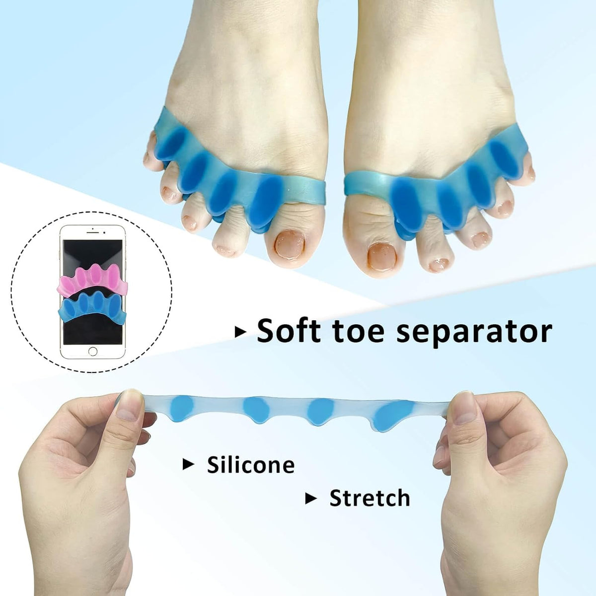 SUNFATT Toe Spacers for Women,Toe Separators for Women,Relieves OverlappingToes,Bunions Corrector