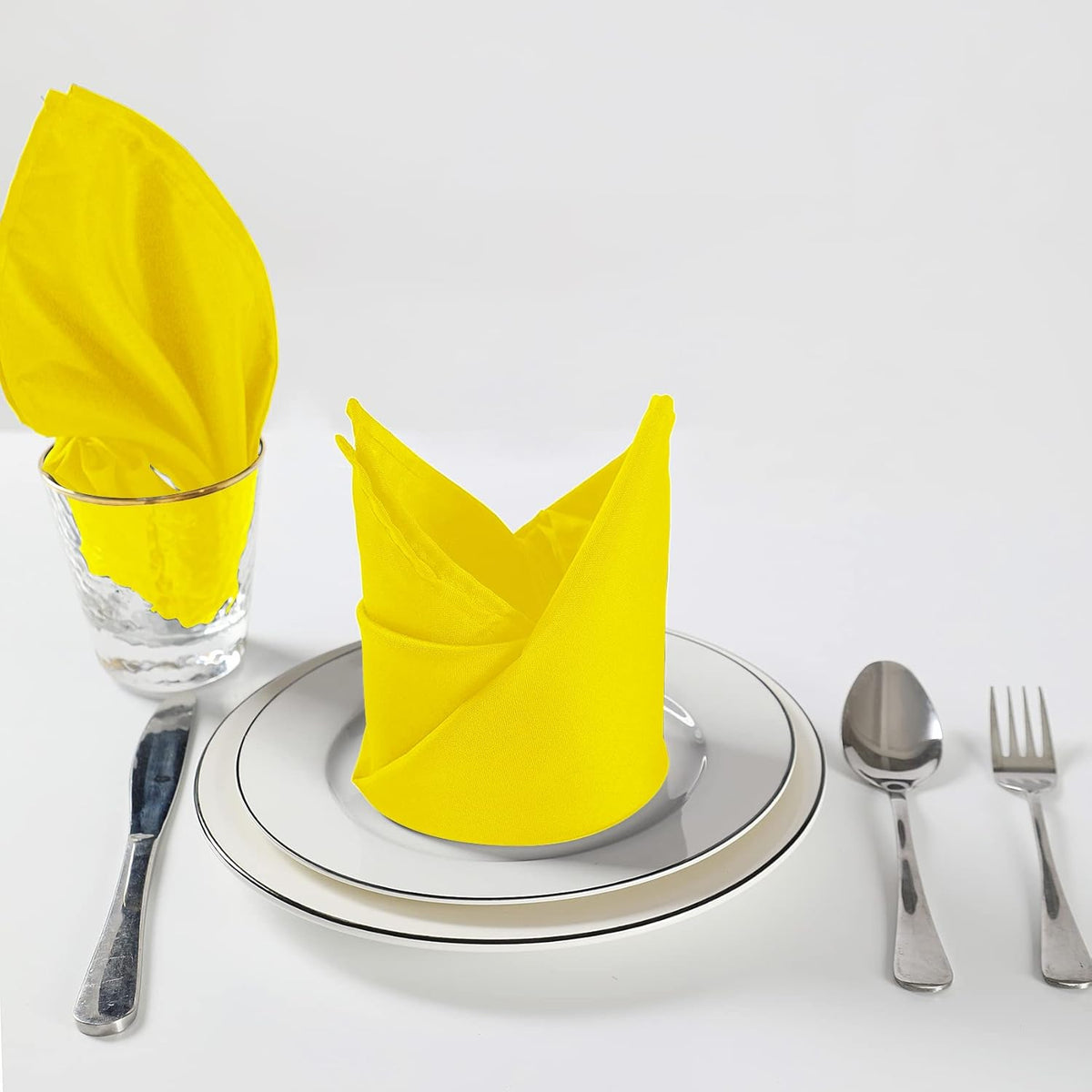 Cloth Napkins 20x20 inch Washable Polyester Dinner Napkins Soft Table Napkins for Wedding Party