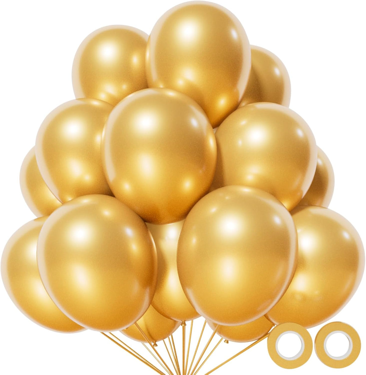 110pcs Metallic Gold Balloons, Metallic Gold Latex Balloons 12 inch, Gold Balloon for Birthday
