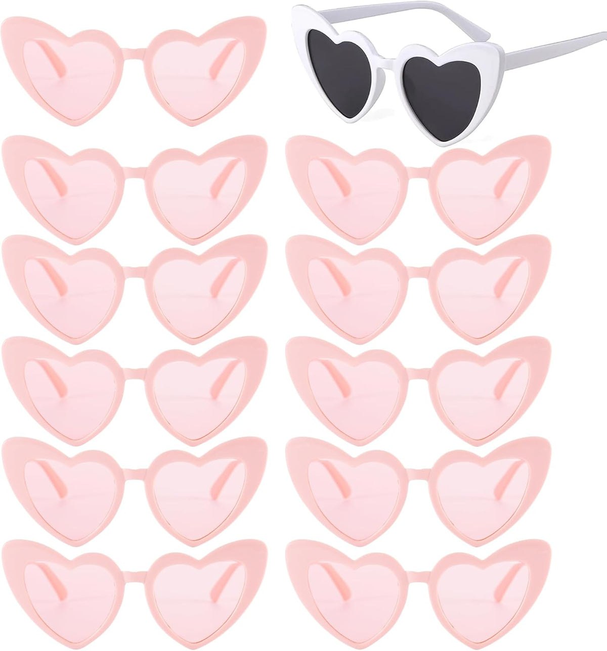 Bachelorette Party Favor Sunglasses 6 Pack,Retro Cat Eye Heart Sunglasses for Women,Bridesmaid