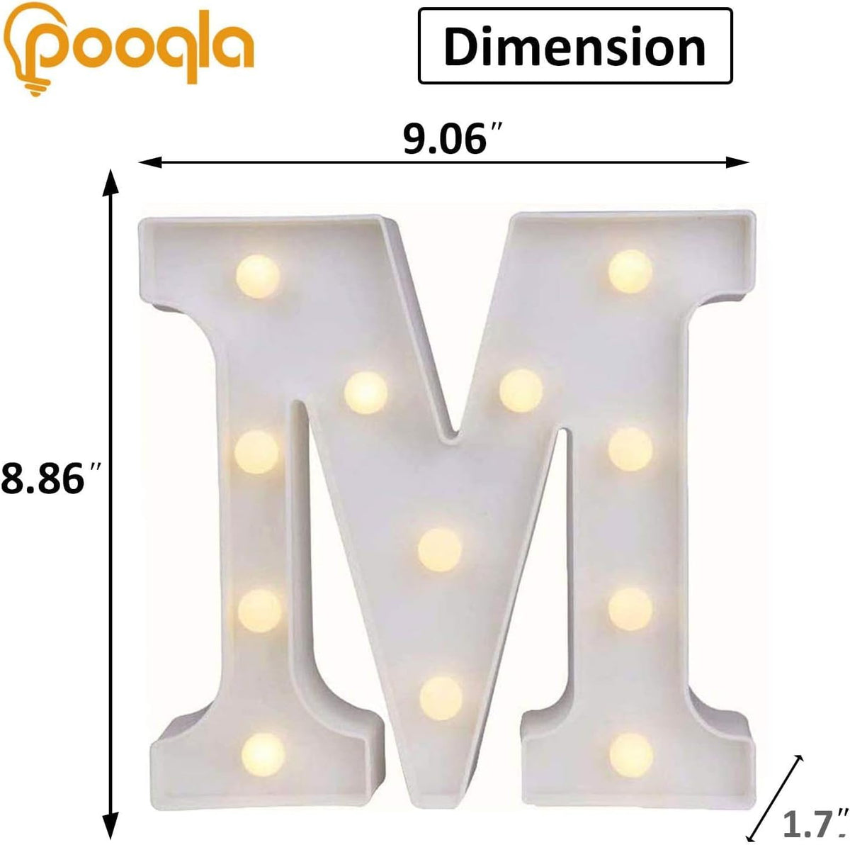Pooqla LED Marquee Letter Lights, Warm White and Cool White Decorative Lighted Letters, Light Up