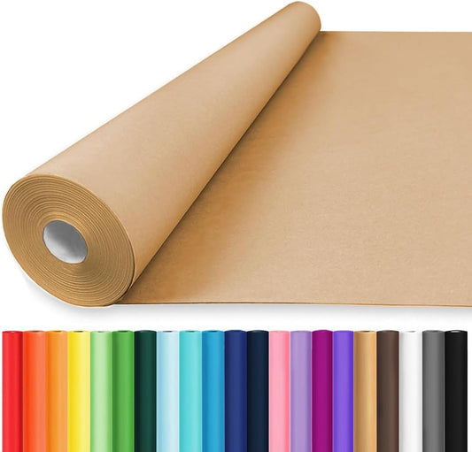 Vanhench 36"x 2400" (200') Large Brown Wrapping Easel Paper Roll, Bulletin Board Paper, Art Packing