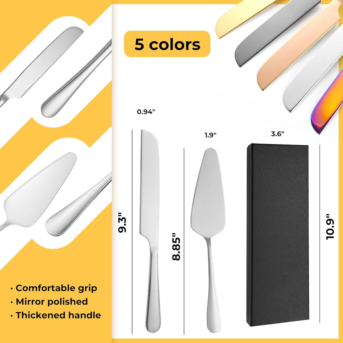 Personalized Wedding Cake Knife and Server Set Stainless Steel Cake Cutter Server Engraved Cake
